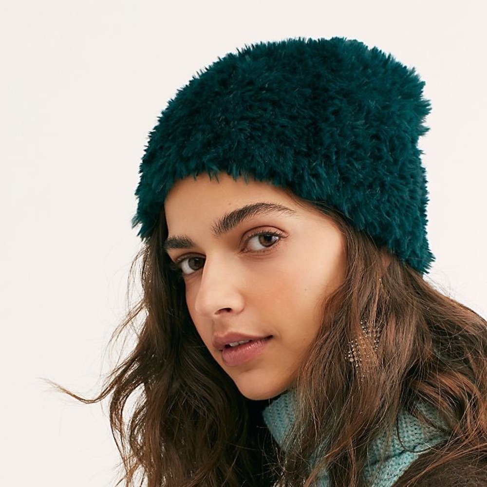 Free People Head In The Clouds Forest Fuzzy Beanie